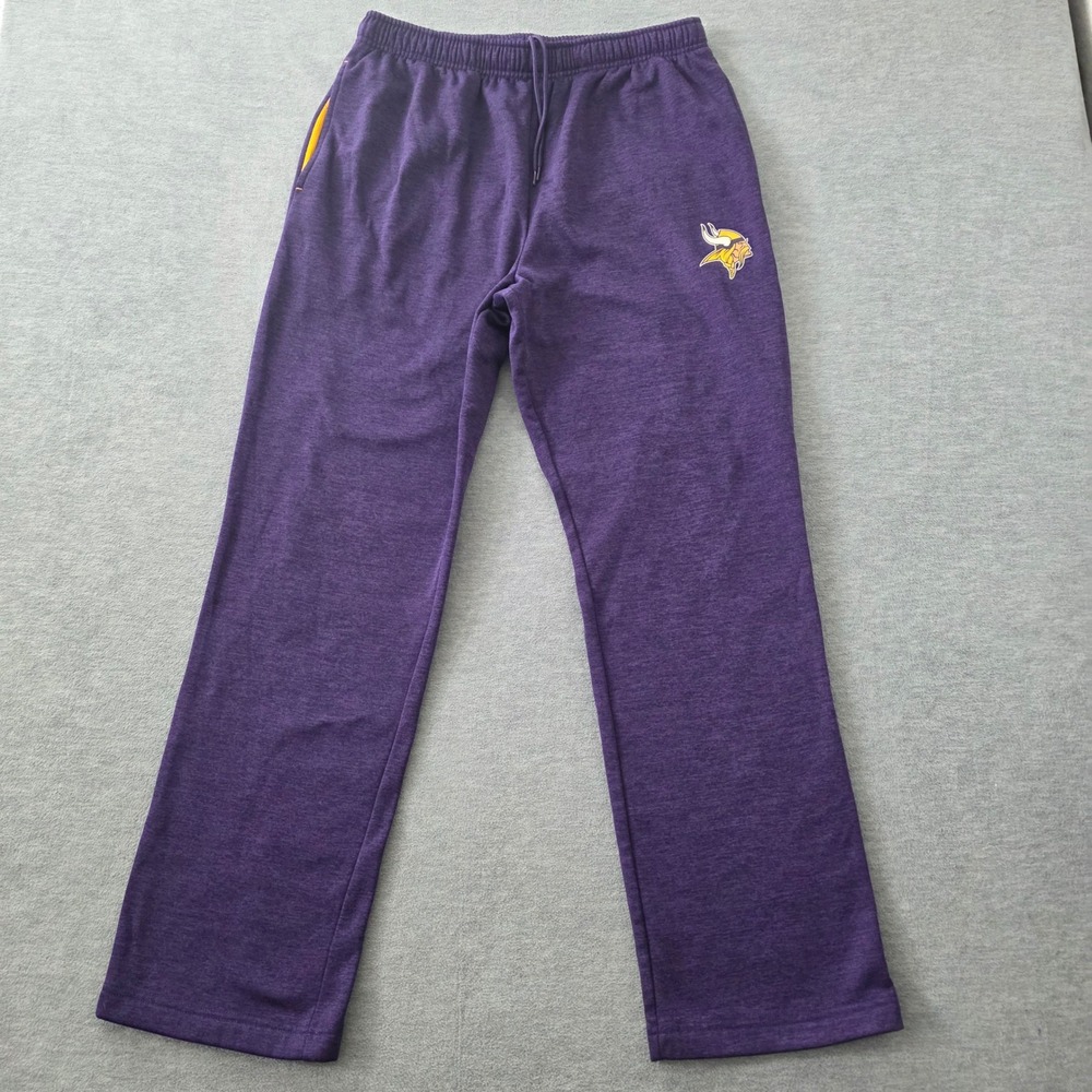 Majestic Minnesota Vikings Mens Purple Therma Base Fleece Sweatpants Medium